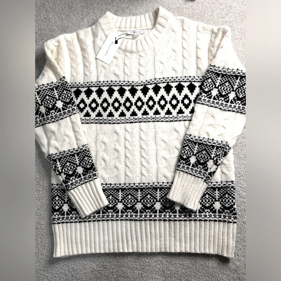 NWT Line and Dot Women Montana Fair Isle Knit Sweater Crew Neck Size Small - Picture 4 of 7
